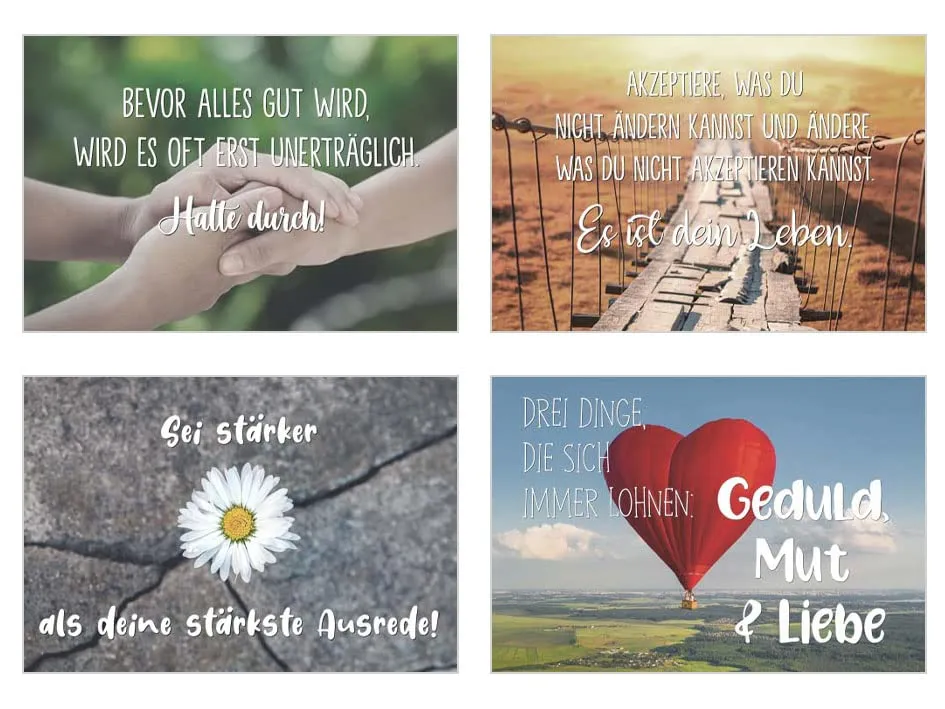 Edition Seidel Leben & Momente 21500 postkaarten set 25 spreuken