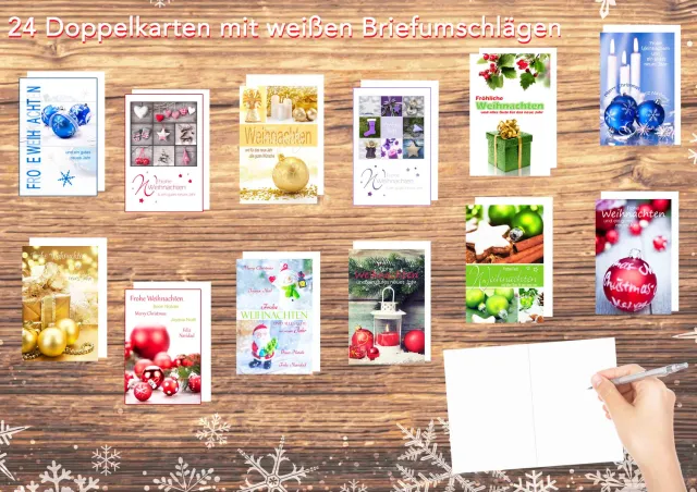Edition Seidel 20146 kerstkaarten met envelop set 24 stuks foto