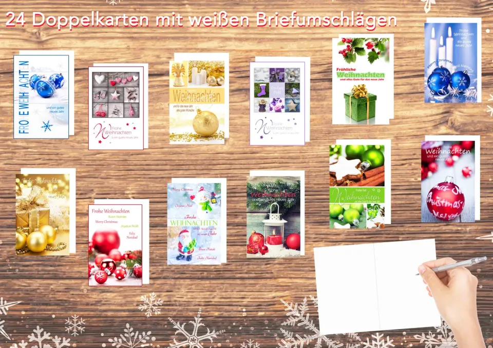 Edition Seidel 20146 kerstkaarten met envelop set 24 stuks foto