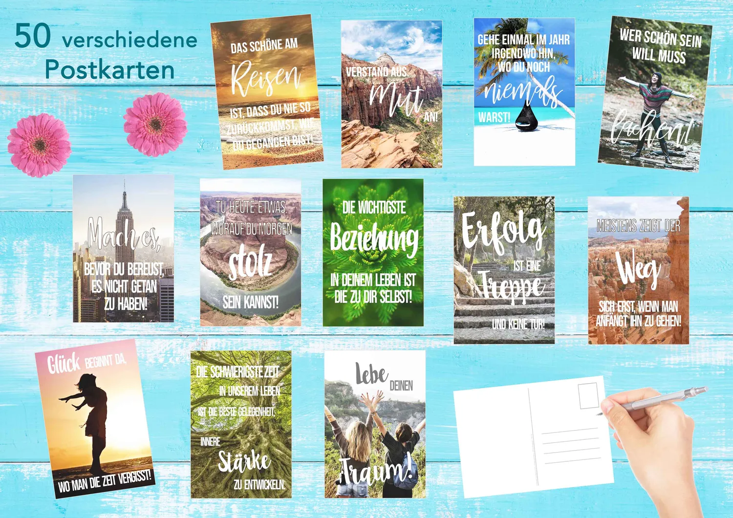 Edition Seidel Leben & Momente postkaarten set 100 spreuken