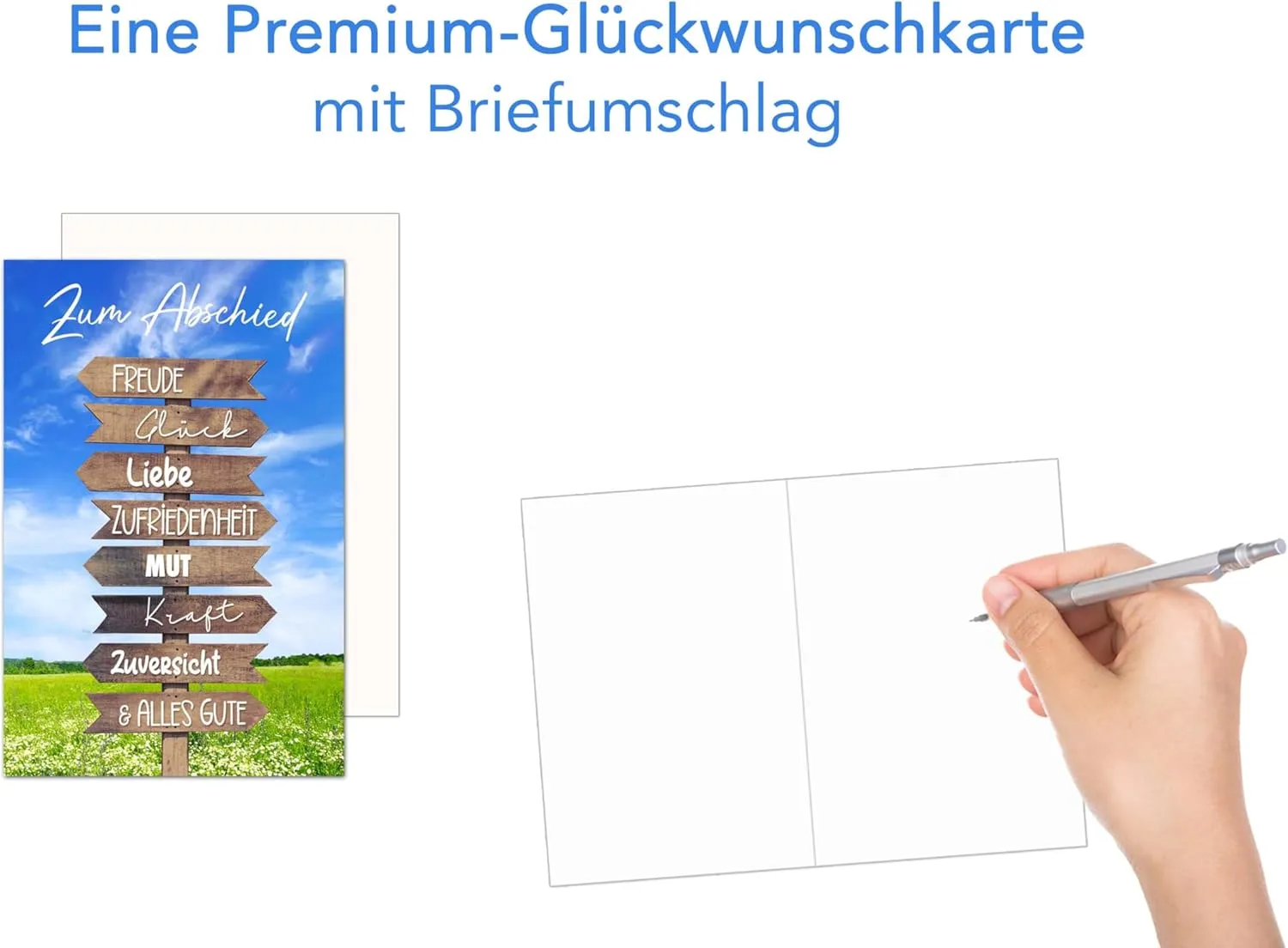 Edition Seidel Premium afscheidkaart AS126 wegwijzer wens