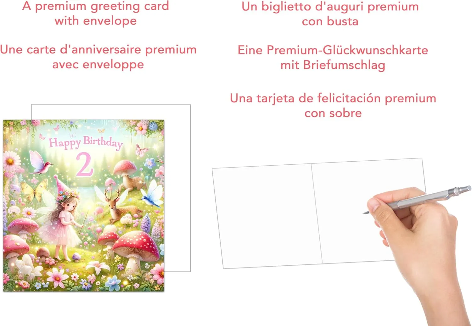 Edition Seidel GQ257 verjaardagskaart 2 jaar vierkant met envelop