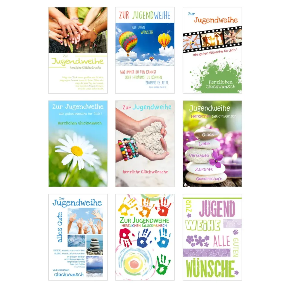 Edition Seidel 20198 jeugdwijding kaarten set 9 stuks