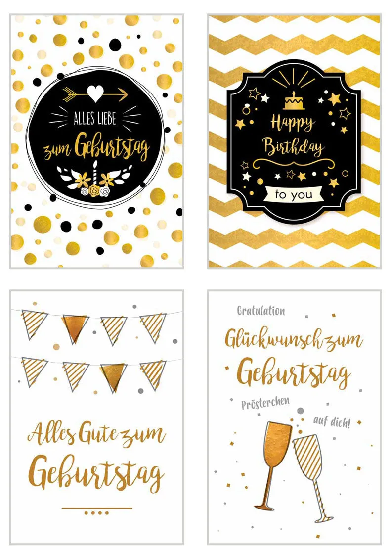 Edition Seidel Premium verjaardagskaarten 20323 set 40 goud