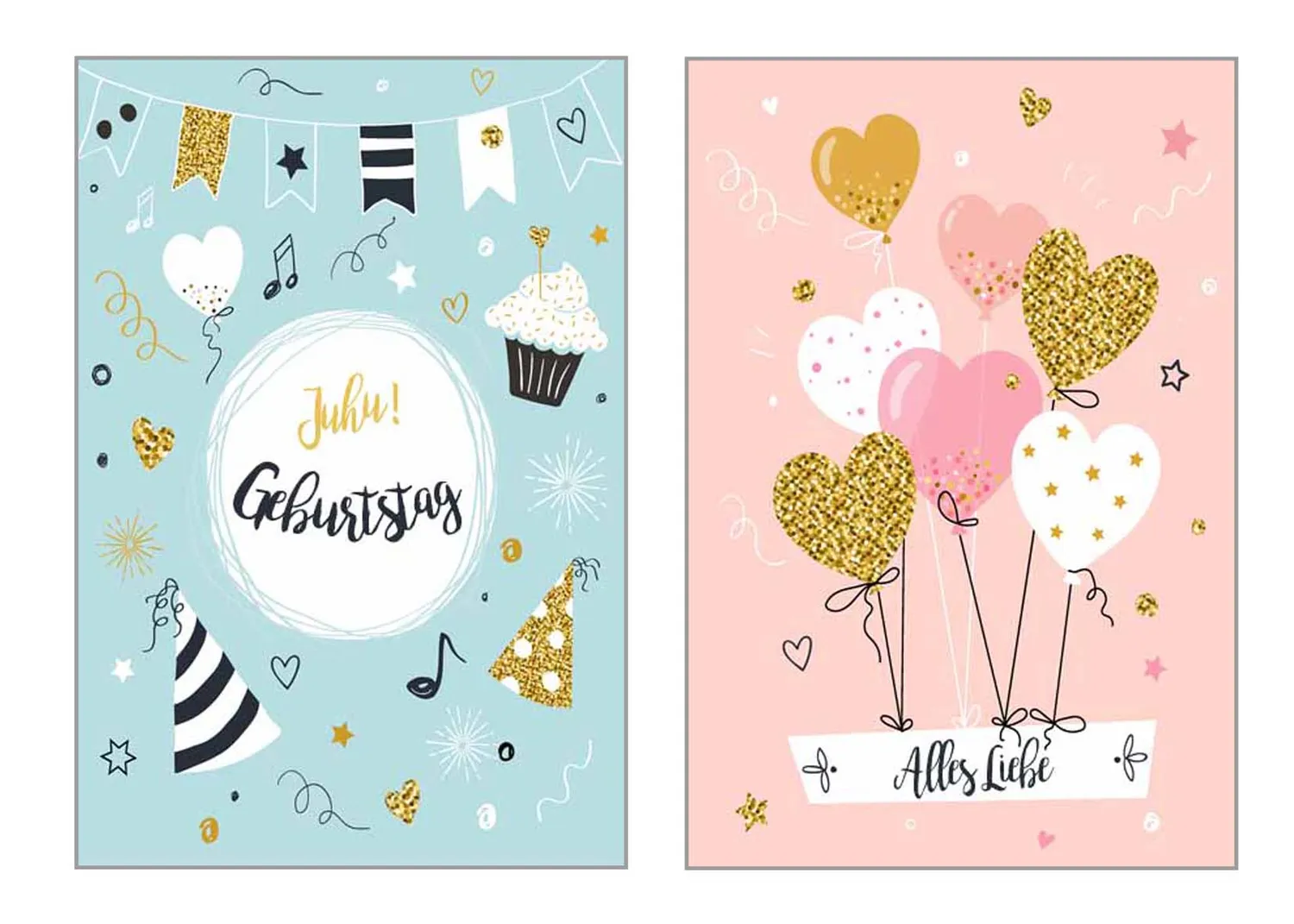 Edition Seidel 20095 verjaardagskaarten set van 6 met envelop