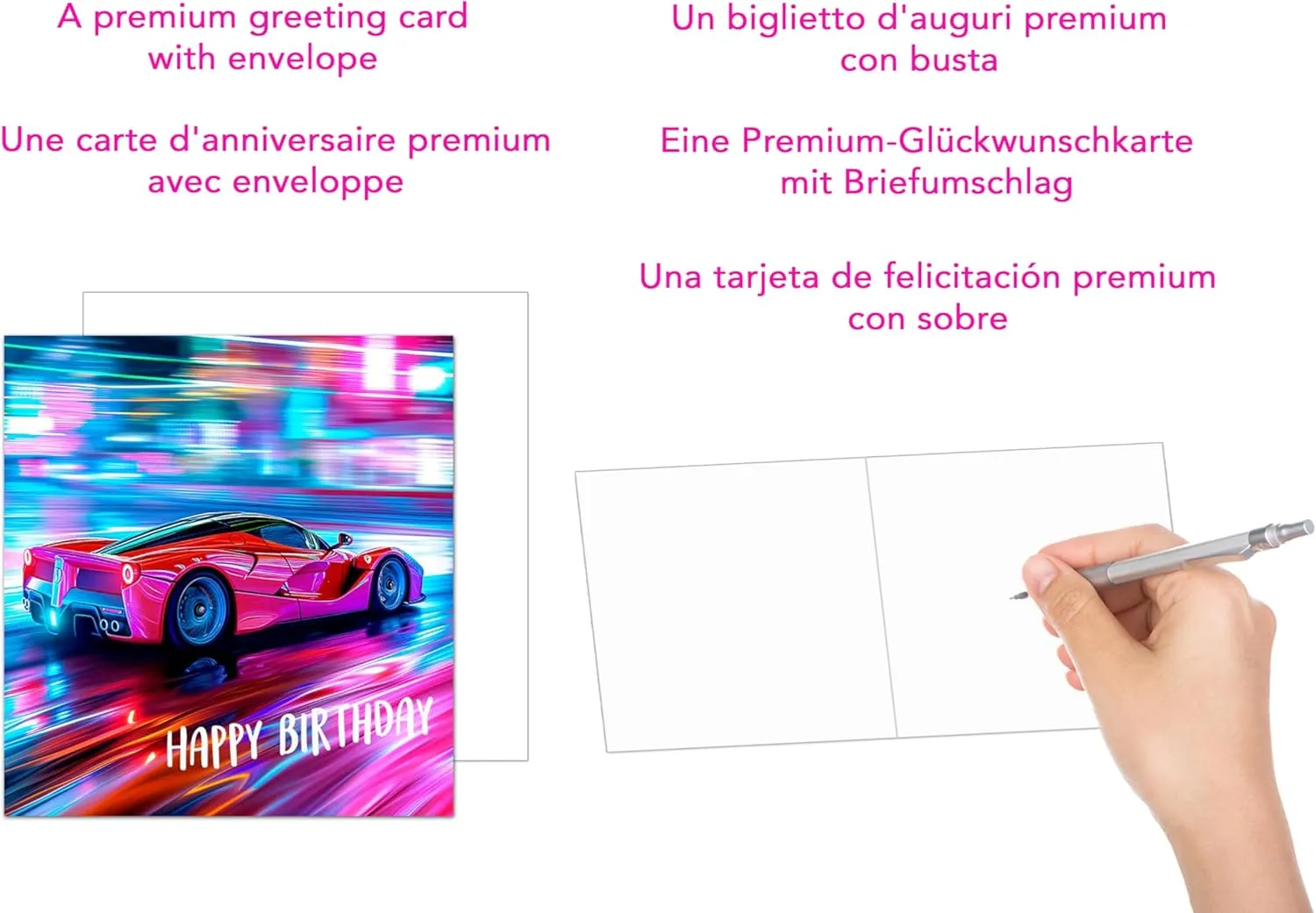 Edition Seidel Premium GQ199 SW024 verjaardagskaart auto vierkant