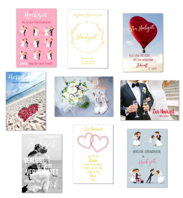 Edition Seidel trouwkaarten 20276 mr mrs set 9