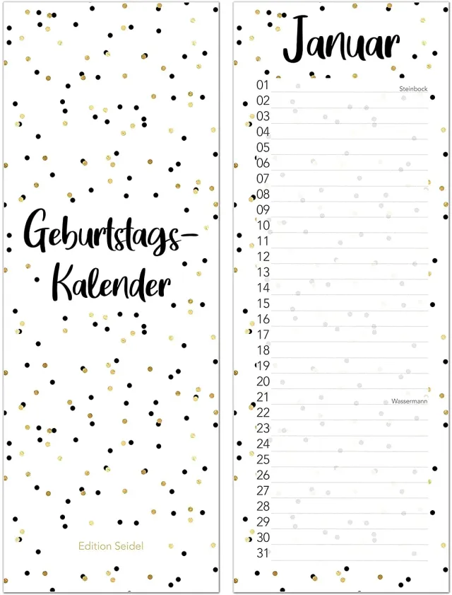 Edition Seidel 20570 verjaardagskalender spiraal 10,5x29,7cm