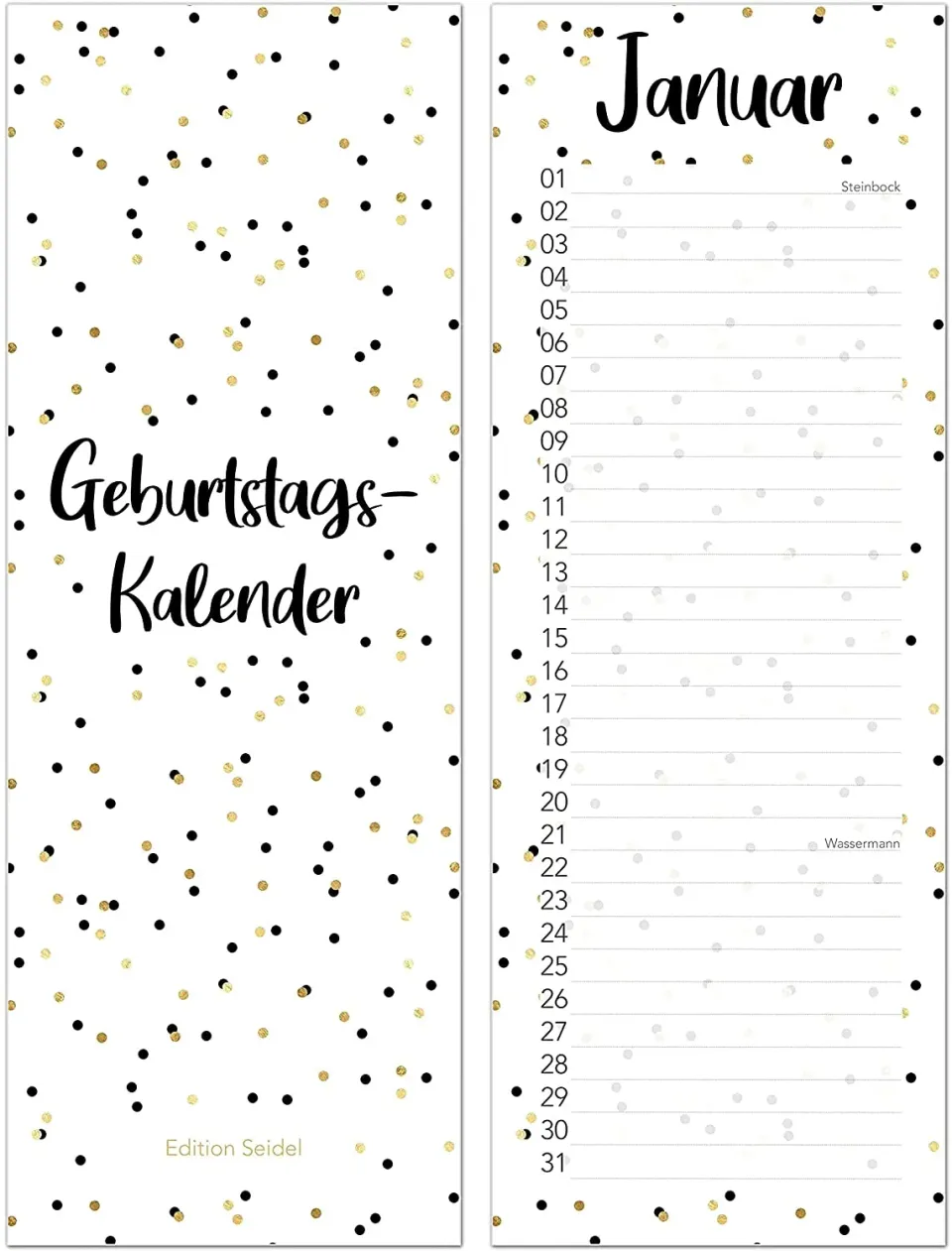 Edition Seidel 20570 verjaardagskalender spiraal 10,5x29,7cm