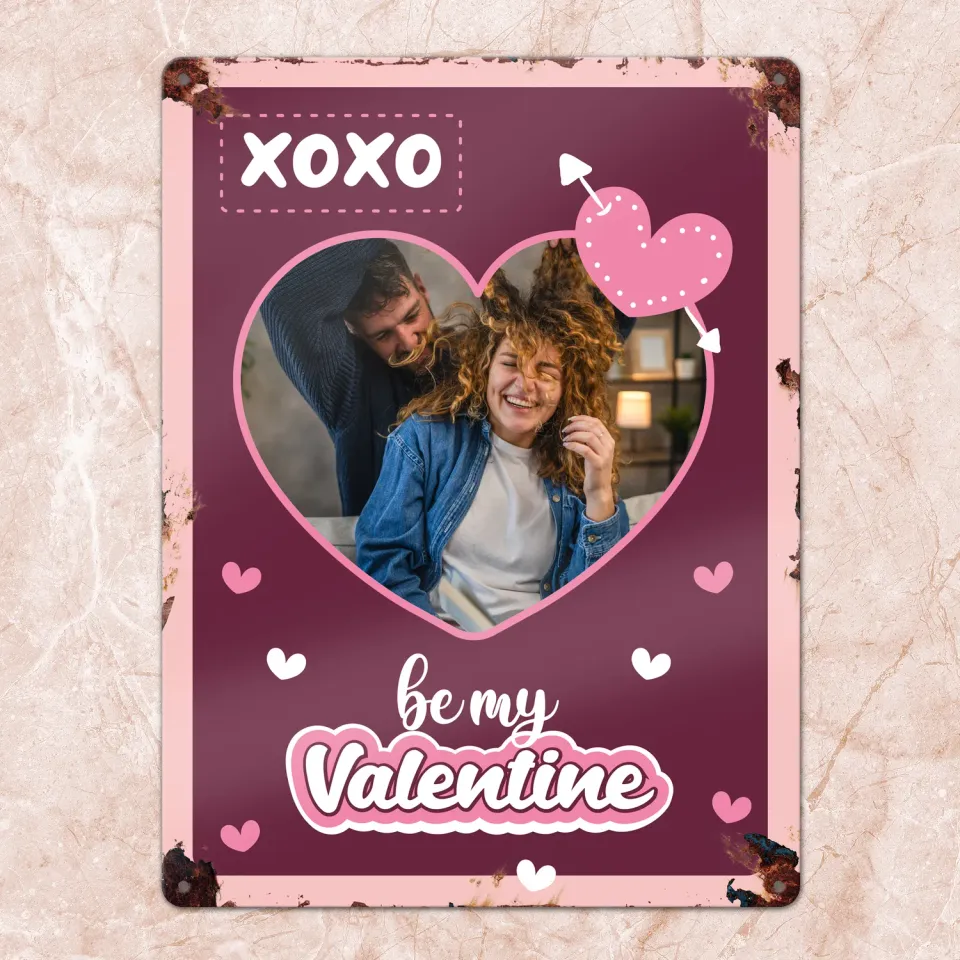 Gozi Valentijn metalen bord 30x40cm met namen romantisch