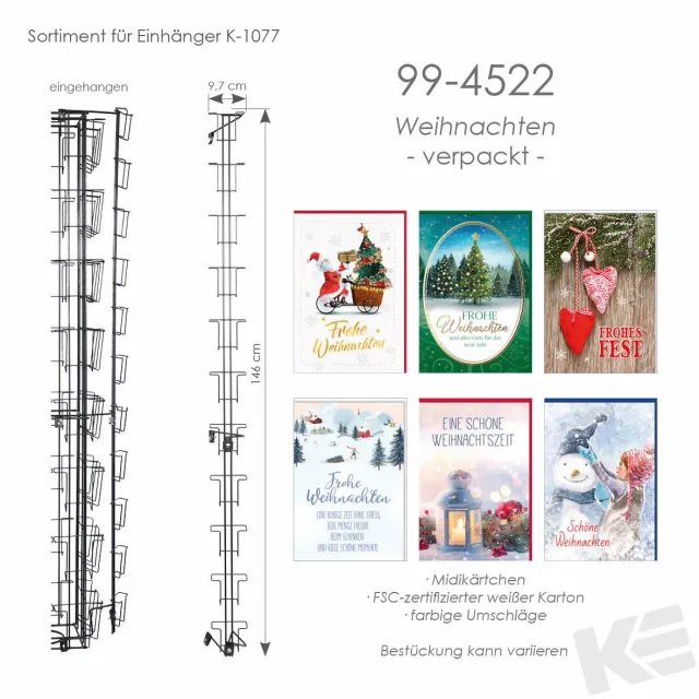 Kurt Eulzer Frohes Fest 99-4522 kerstkaart midi 11 motieven