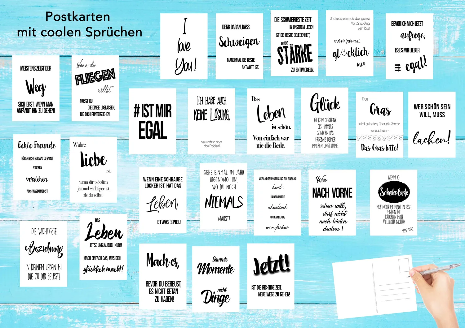 Edition Seidel Leben & Momente 20542 postkaarten set 25 spreuken
