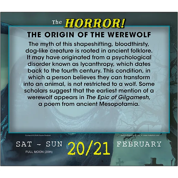 The Horror 2027 dagkalender boxed daily horror trivia
