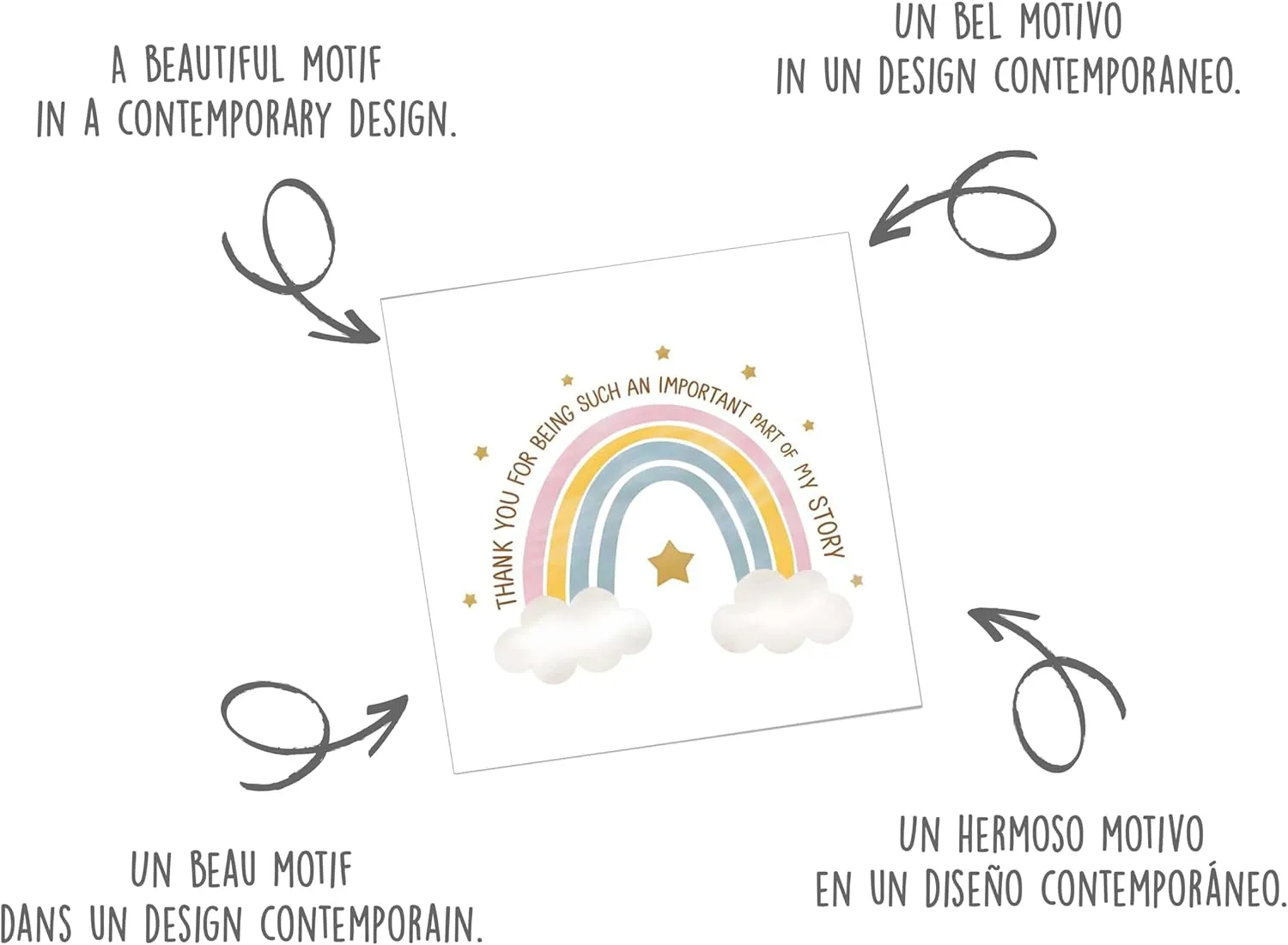 Edition Seidel DQ103 bedankkaart vierkant regenboog met envelop