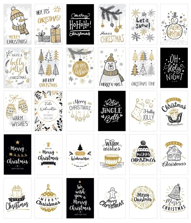 Edition Seidel 821111 Kerstpostkaarten Set 30 Zijdemat