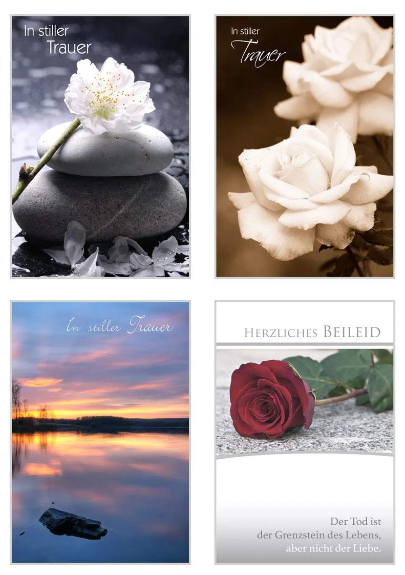 Edition Seidel 20822 rouwkaarten set 12 met foto en envelop
