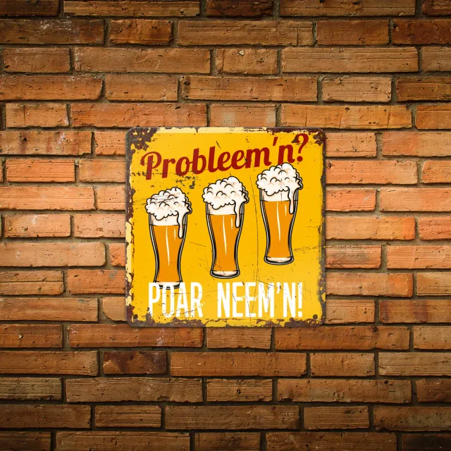 Gozi Poar Neem'n metalen bord 20x20cm persoonlijk