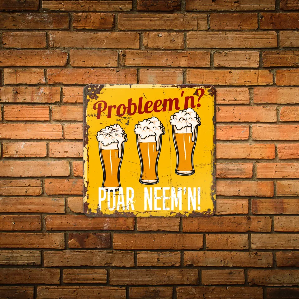 Gozi Poar Neem'n metalen bord 20x20cm persoonlijk