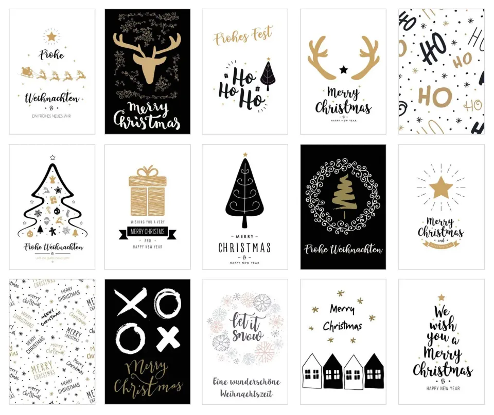 Edition Seidel 20665 kerst postkaarten set 30 stuks 15 motieven