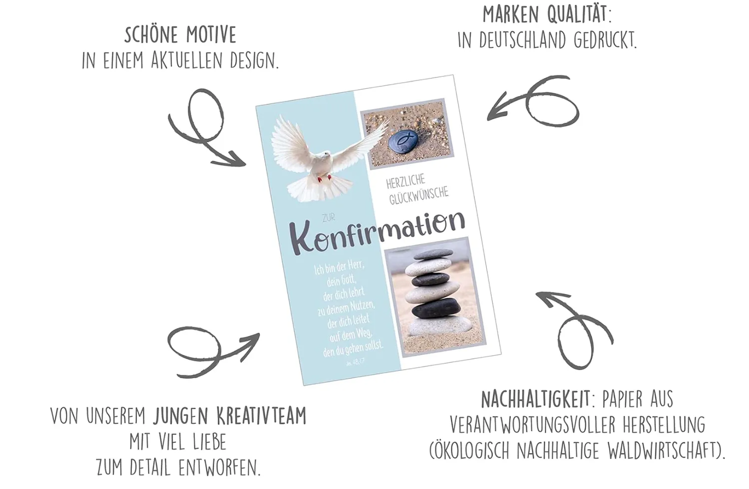 Edition Seidel 20005 confirmatiekaarten set 6 met envelop