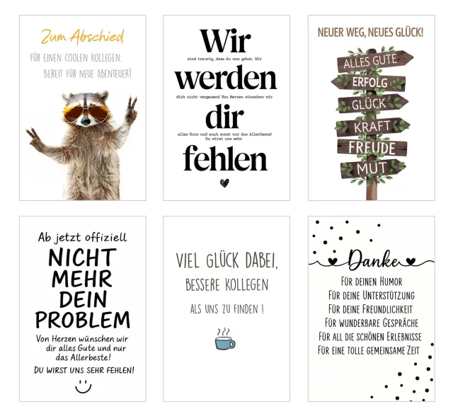 Edition Seidel 35742 afscheid wenskaarten set van 6 met envelop