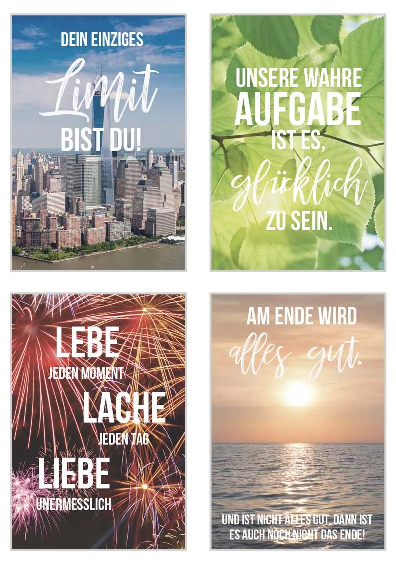 Edition Seidel Leben & Momente postkaarten set 25 spreuken