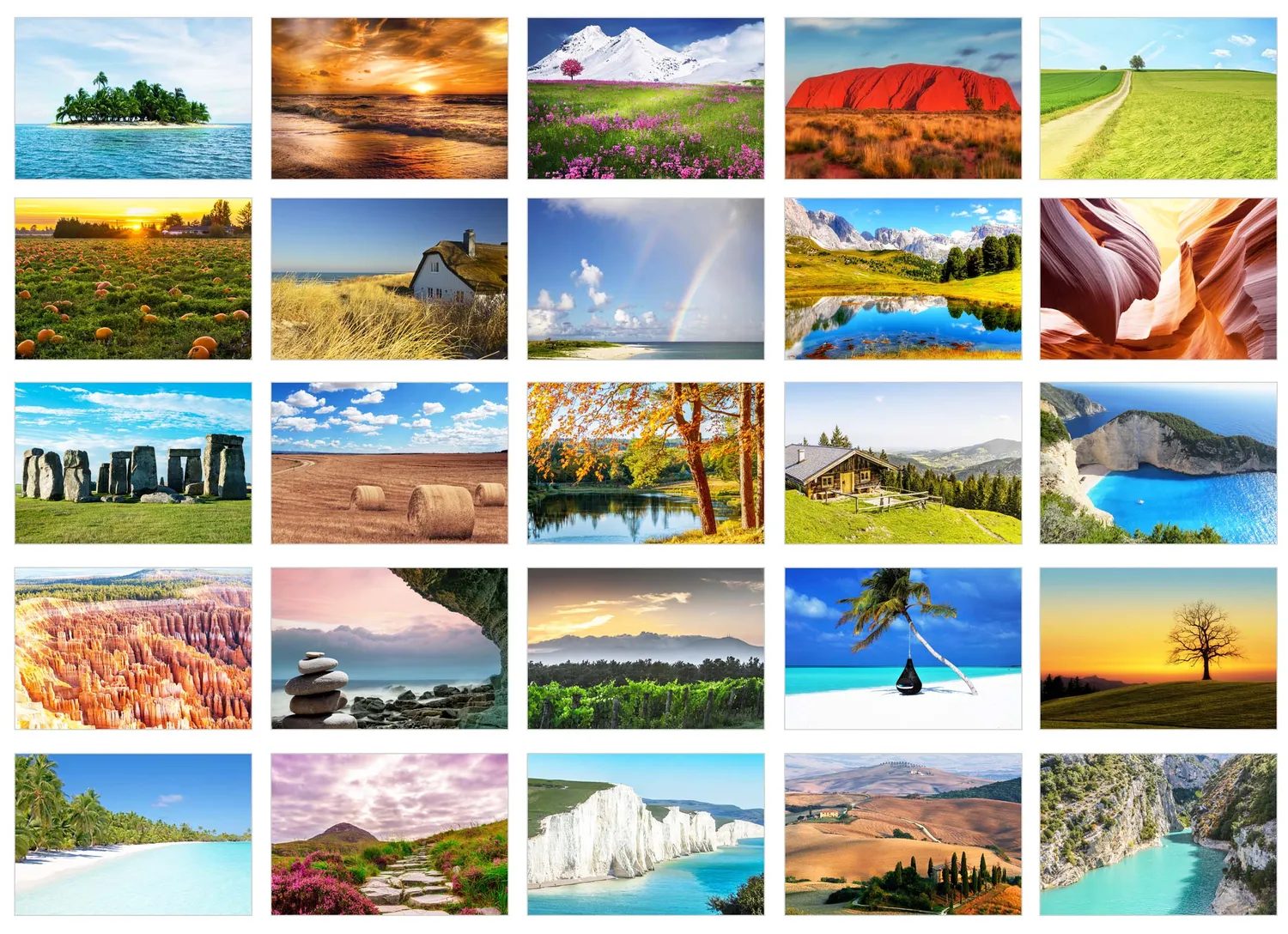 Edition Seidel 20238 Postkaarten Landschappen Set 50 Mat