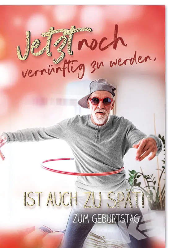 Kurt Eulzer 50-0128 Verjaardagskaart Man Hoelahoep 3D