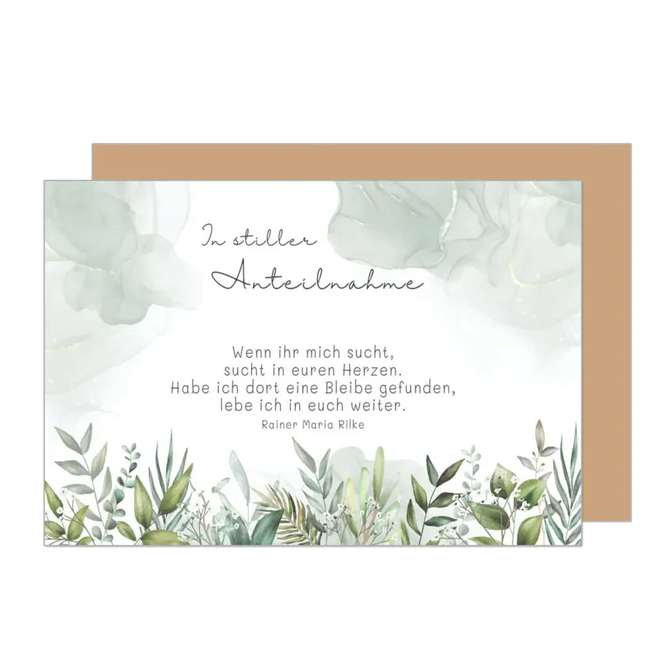 Edition Seidel T1153 rouwkaart met envelop bloemen