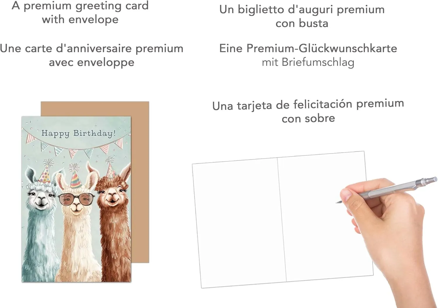Edition Seidel Premium G3630 verjaardagskaart lama’s met envelop