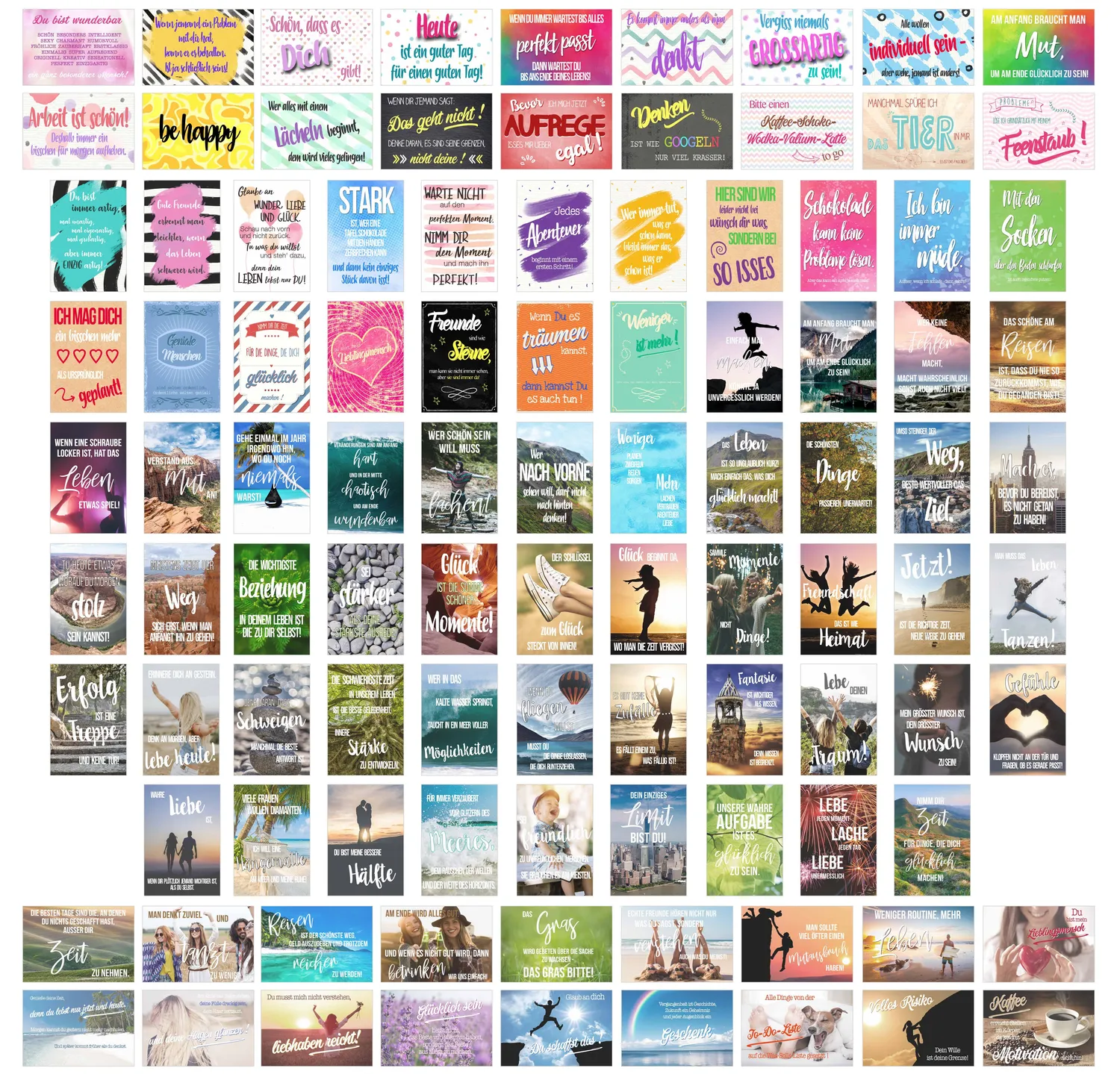 Edition Seidel Leben & Momente postkaarten set 100 spreuken