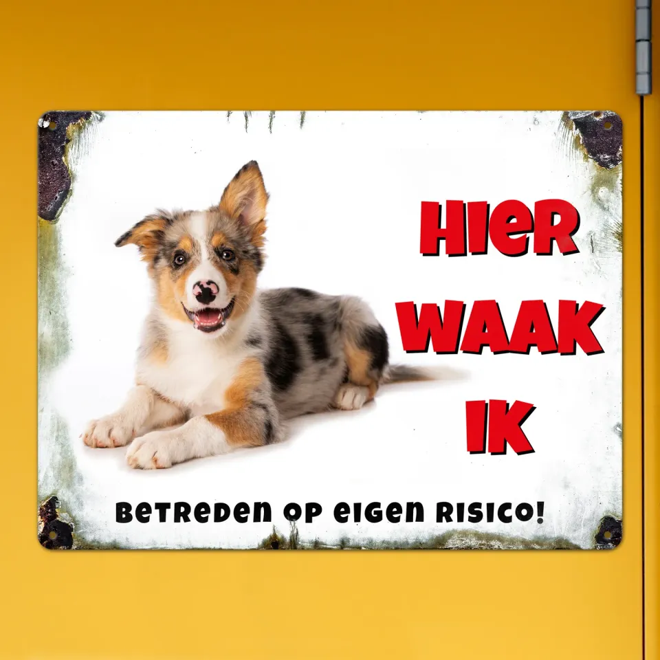 Gozi Hond metalen bord 40x30cm waarschuwingsbord