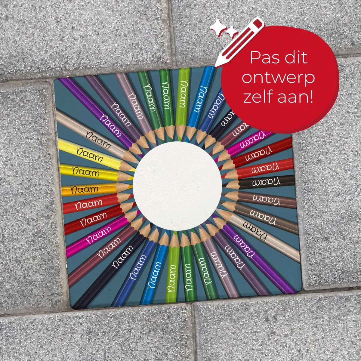 Gozi Groep 8 Potloden stoeptegel persoonlijk