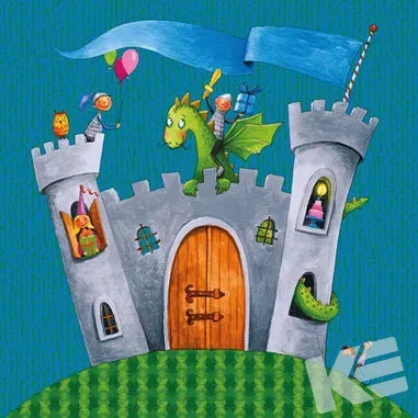 Kurt Eulzer 09-4083 servetten kasteel kinder 33x33 cm