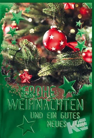 Kurt Eulzer 22-1215 kerstkaart dennengroen met reliëf