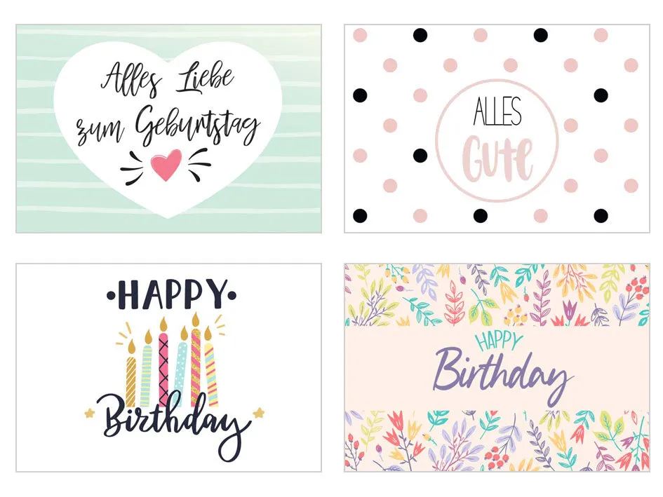 Edition Seidel verjaardagskaarten 20834 set 20 stuks ansichtkaart