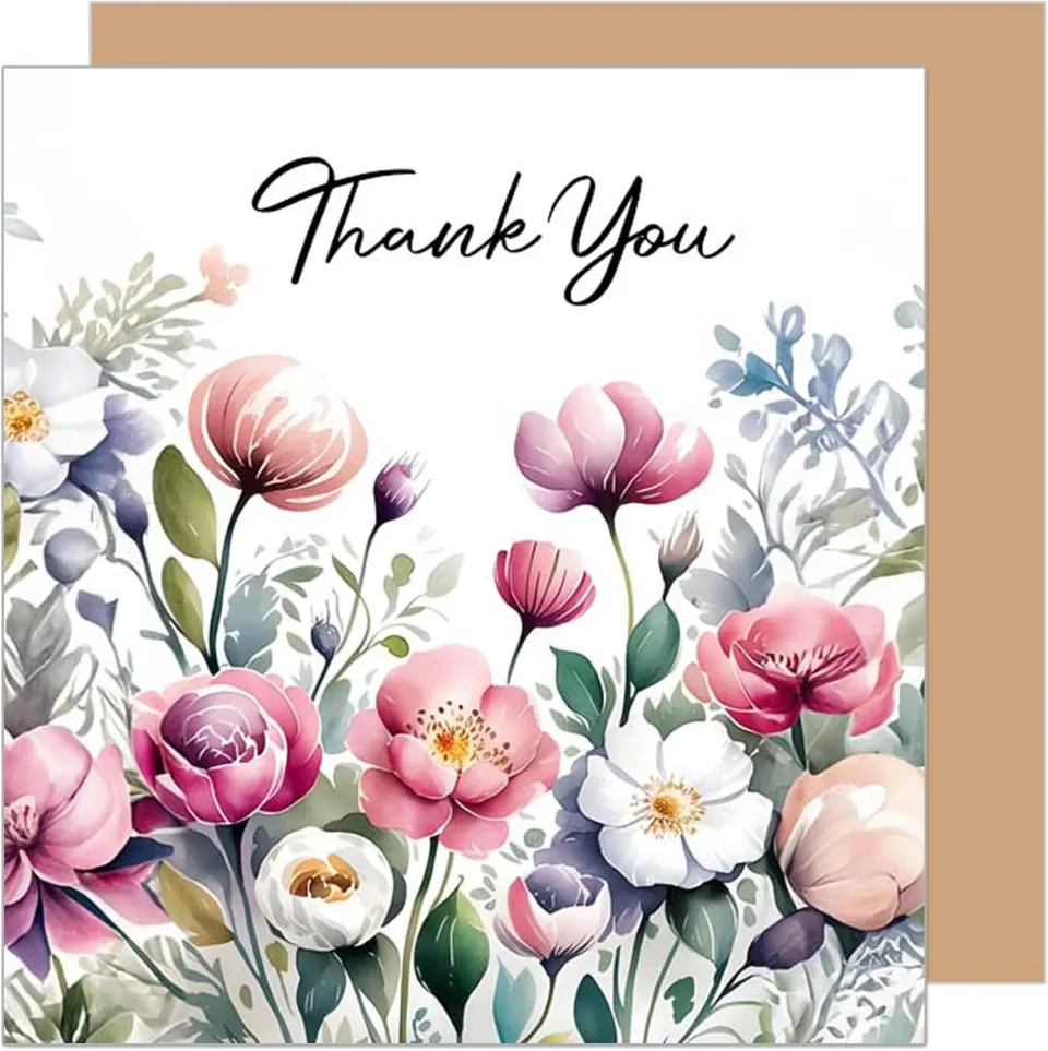 Edition Seidel Premium bedankkaart DQ100 bloemen vierkant