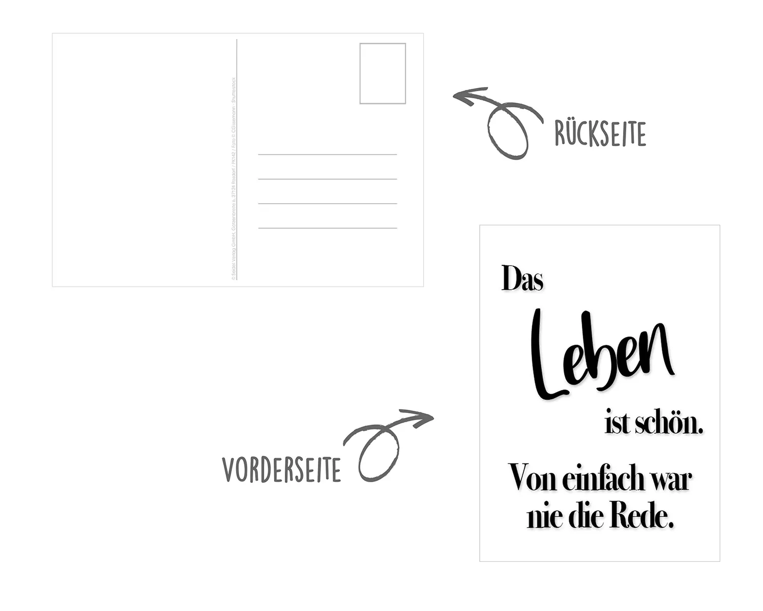 Edition Seidel Leben & Momente Set 4 postkaarten met spreuken