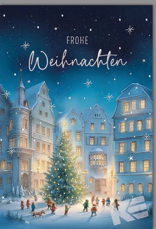 Kurt Eulzer 22-1278 kerstkaart kerstboom zilver per stuk