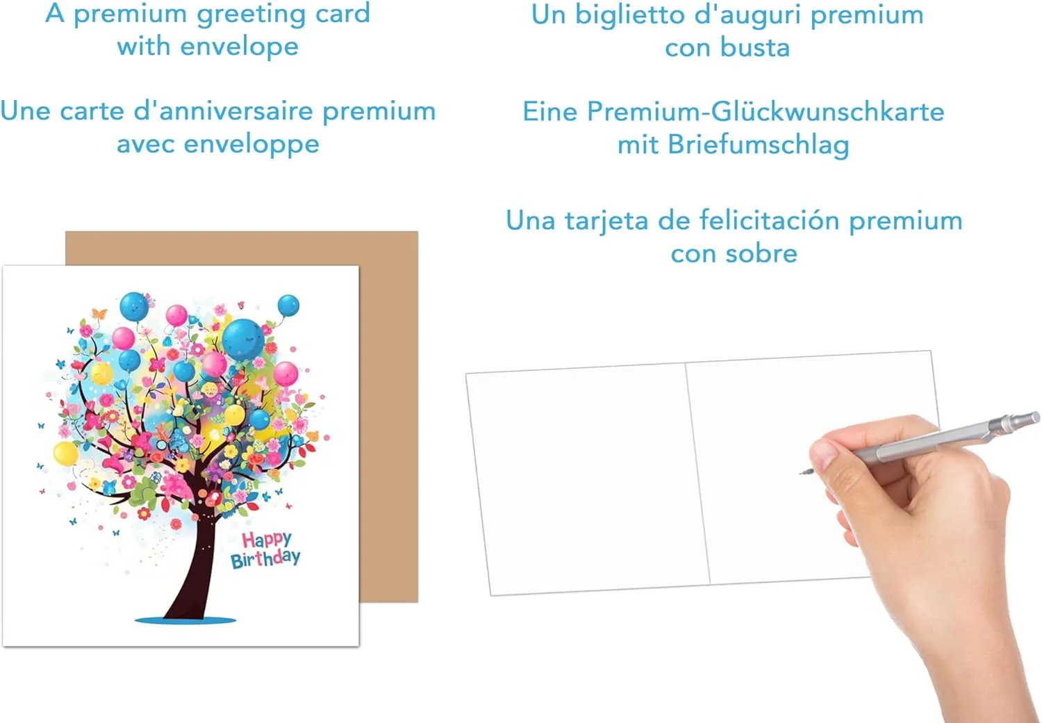 Edition Seidel GQ365 SW025 vierkante verjaardagskaart boom