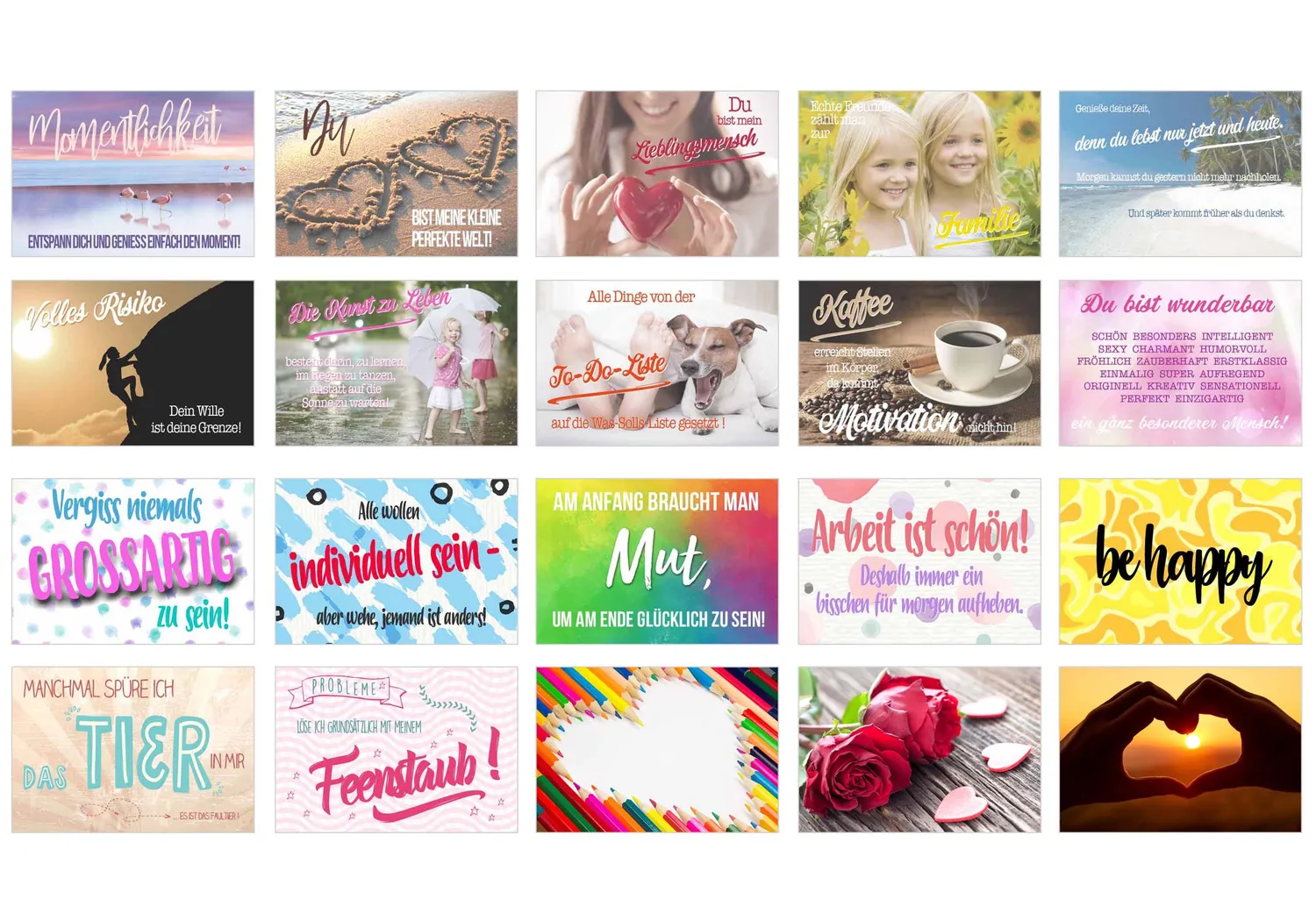 Edition Seidel Leben & Momente 20122 postkaarten set 100 spreuken