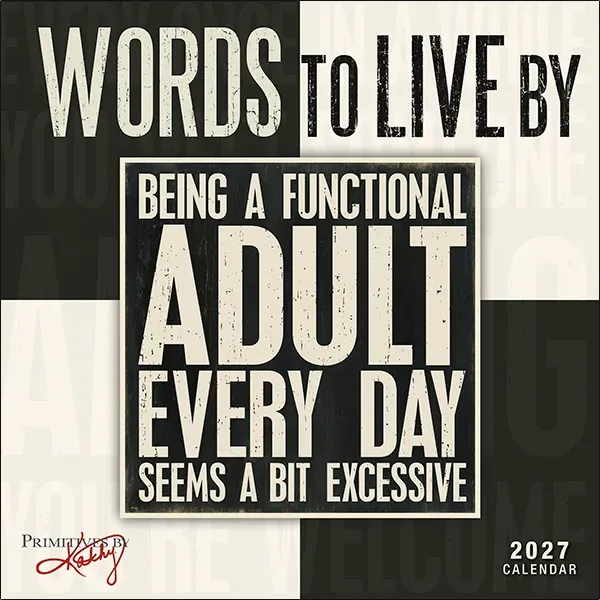 Words to Live By 2027 wandkalender Primitives by Kathy