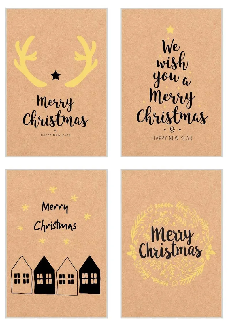 Edition Seidel 21788 kerstkaarten kraftpapier 6 stuks envelop
