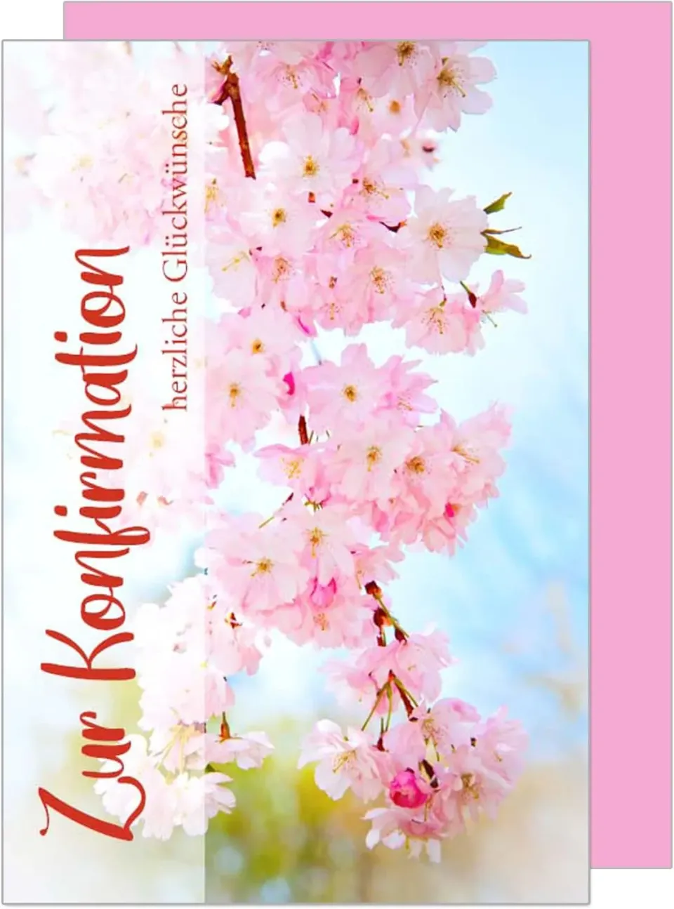 Edition Seidel Premium konfirmation wenskaart KF274a roze bloemen