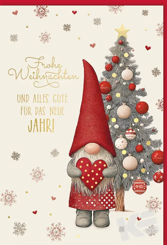 Kurt Eulzer 22-1286 kerstkaart wichtel goud