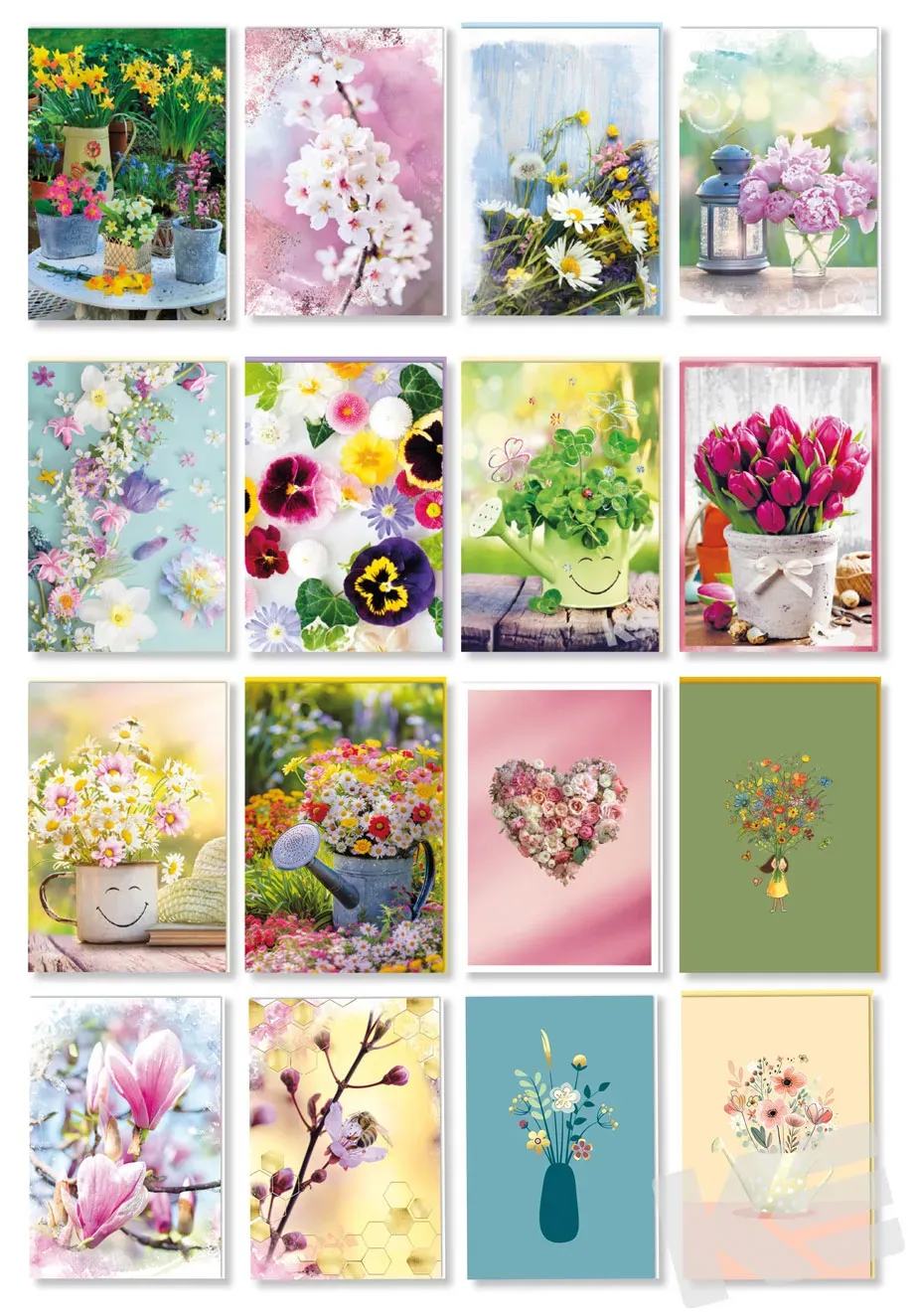 Kurt Eulzer 49-2777 wenskaarten lente bloemenmix 96 stuks