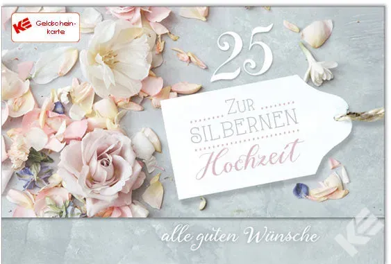 Kurt Eulzer 71-1045 geldkaart zilveren bruiloft rozen
