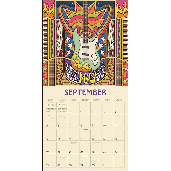 Sellers Publishing Dreamadelic 2027 wandkalender retro