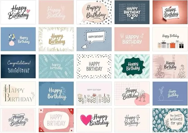 Edition Seidel 27722 verjaardagskaarten postkaarten set 25 mat
