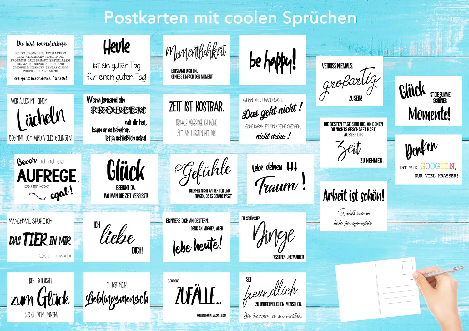 Edition Seidel 20553 postkaarten leven spreuk set 25 stuks